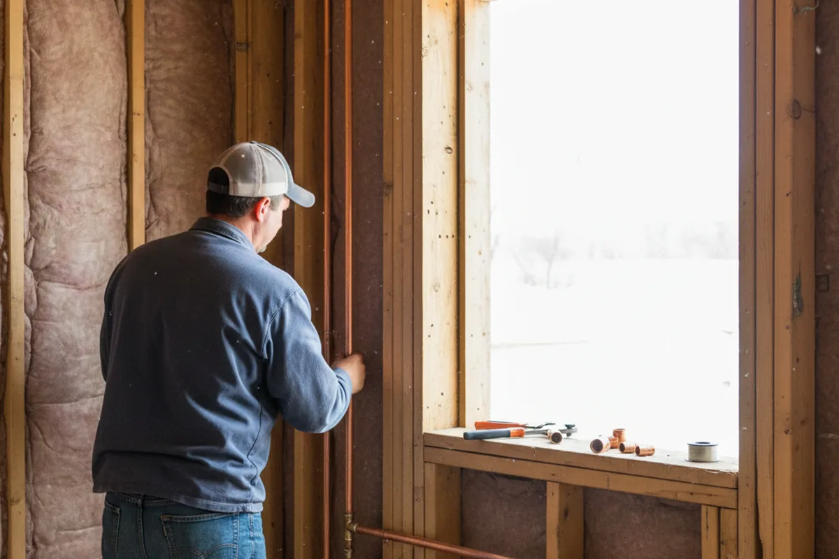 Licensed plumber running new copper supply lines in a New River home